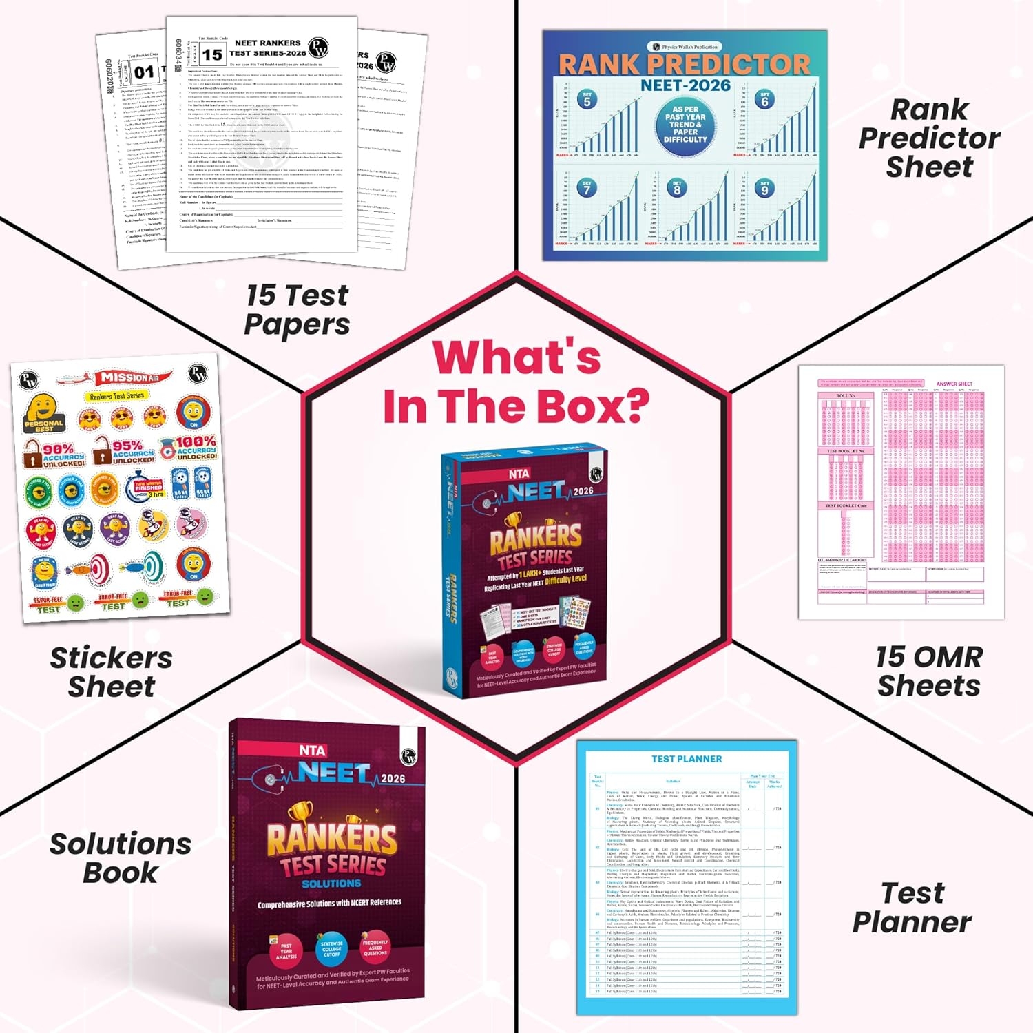 PW NTA 15 NEET Rankers Test Series 2026 | Expert Verified & Curated | 15 NEET-Like Test Booklets, 15 OMR Sheets, Solution Booklet, Rank Predictor & Statewise Cutoff Guide | Neet Test Series 2026 - Image 2