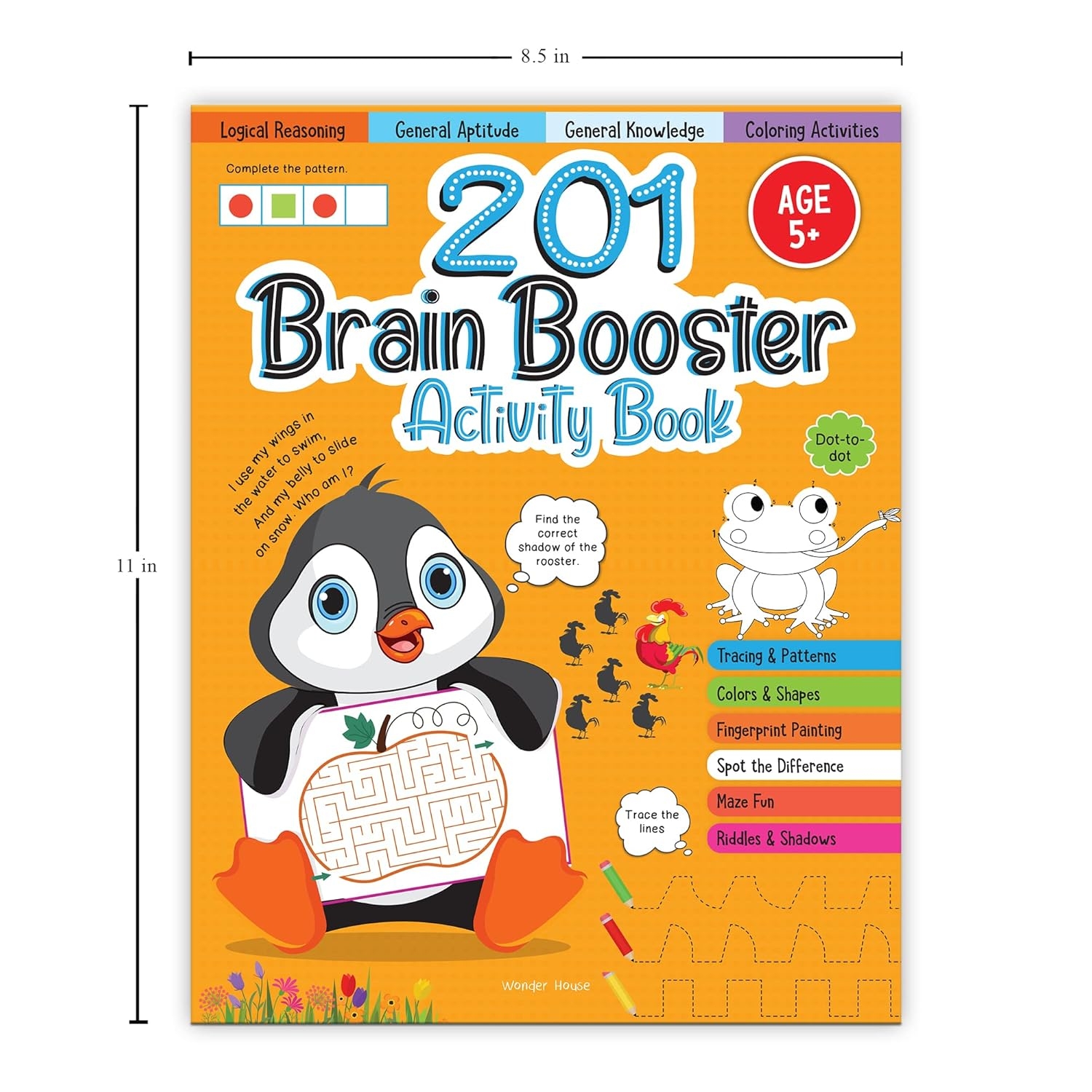 201 Brain Booster Activity Book - Fun Activities and Exercises For Children | Tracing & Pattern, Colors & Shapes, Maze | Ages 5 and up | 1.5 hours of fun time - Image 2