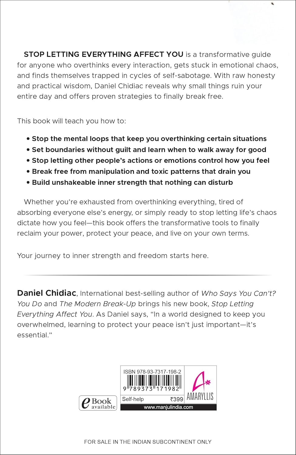 Stop Letting Everything Affect You: How to break free from overthinking, emotional chaos, and self-sabotage - Image 2